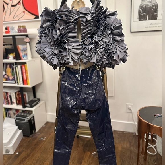 Sold on EBay ✅AKIRA MUST BE DREAMING DENIM RUFFLE CROP BLOUSE  NWT - Picture 9 of 11